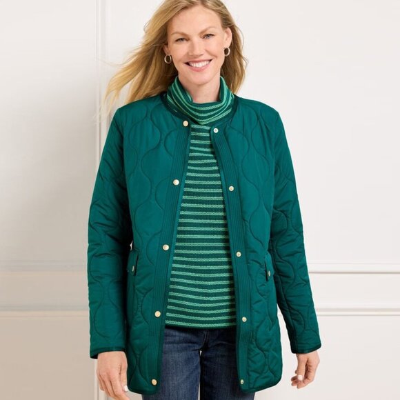 NWT Talbots Quilted Collarless Coat - Picture 1 of 7